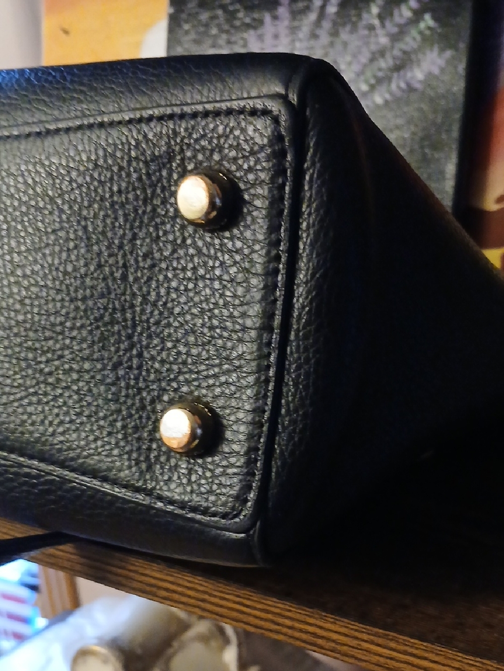 Coach Black Leather Tote with Gold Chain Straps - Picture 14 of 16